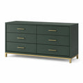 Cómoda de Madera de 6 Cajones Verde Oliva