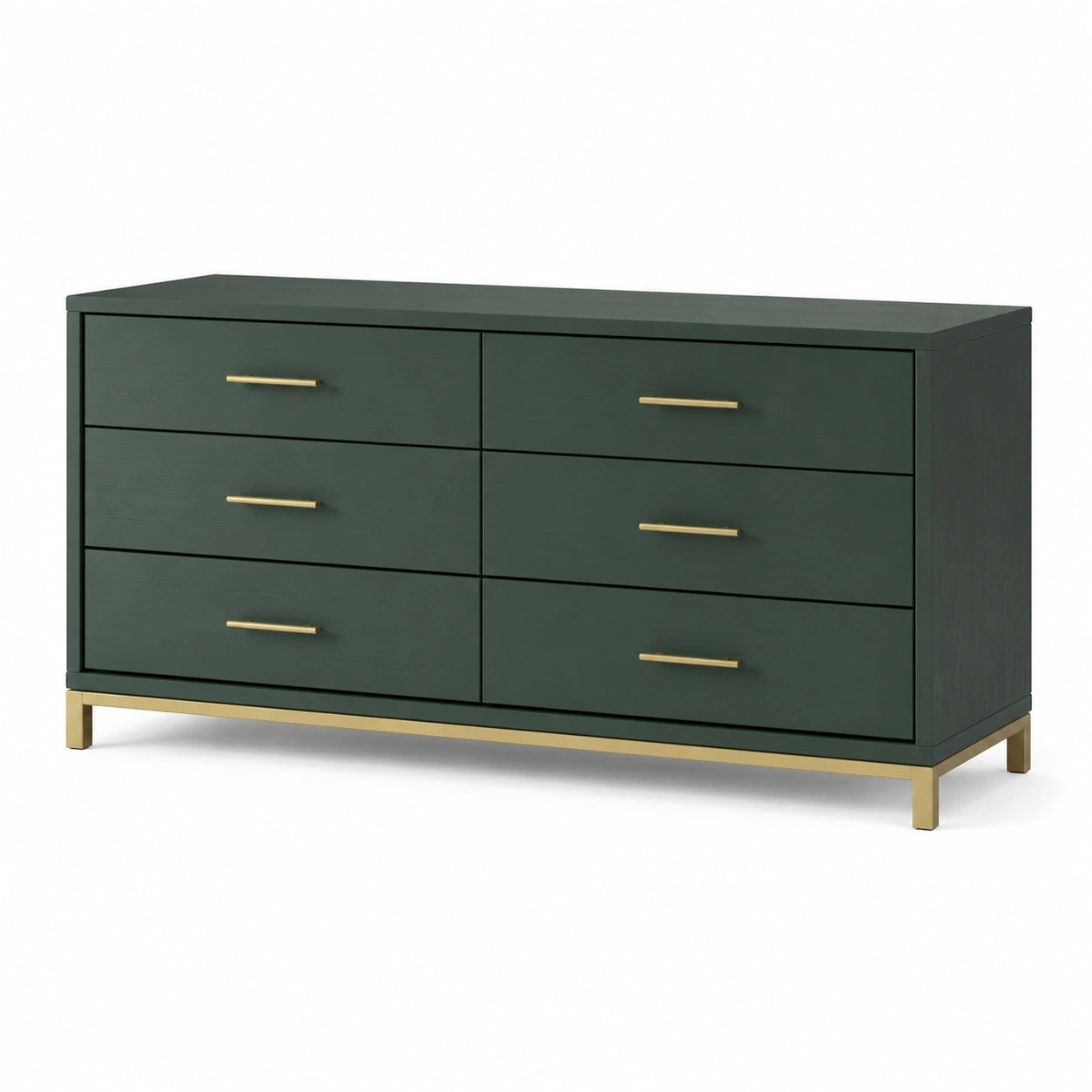 Cómoda de Madera de 6 Cajones Verde Oliva