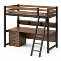 Conjunto de Mesa Alta y 4 Taburetes de Metal y Madera