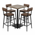 Juego de mesa alta y sillas de madera y metal 70x70 cm