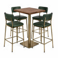 Conjunto de Mesa y Sillas Altas de Madera y Metal
