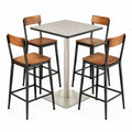 Conjunto de Mesa Alta y Taburetes de Madera y Metal