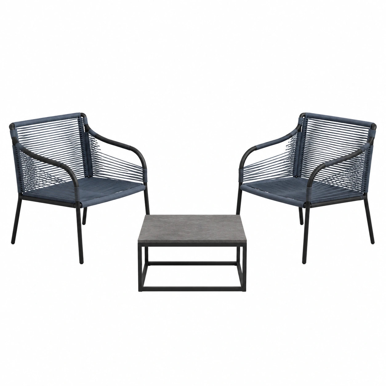 Juego de Sillas de Aluminio y Mesa de Terrazzo