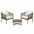 Conjunto de Muebles de Jardín de Aluminio y Cerámica Marrón Oscuro