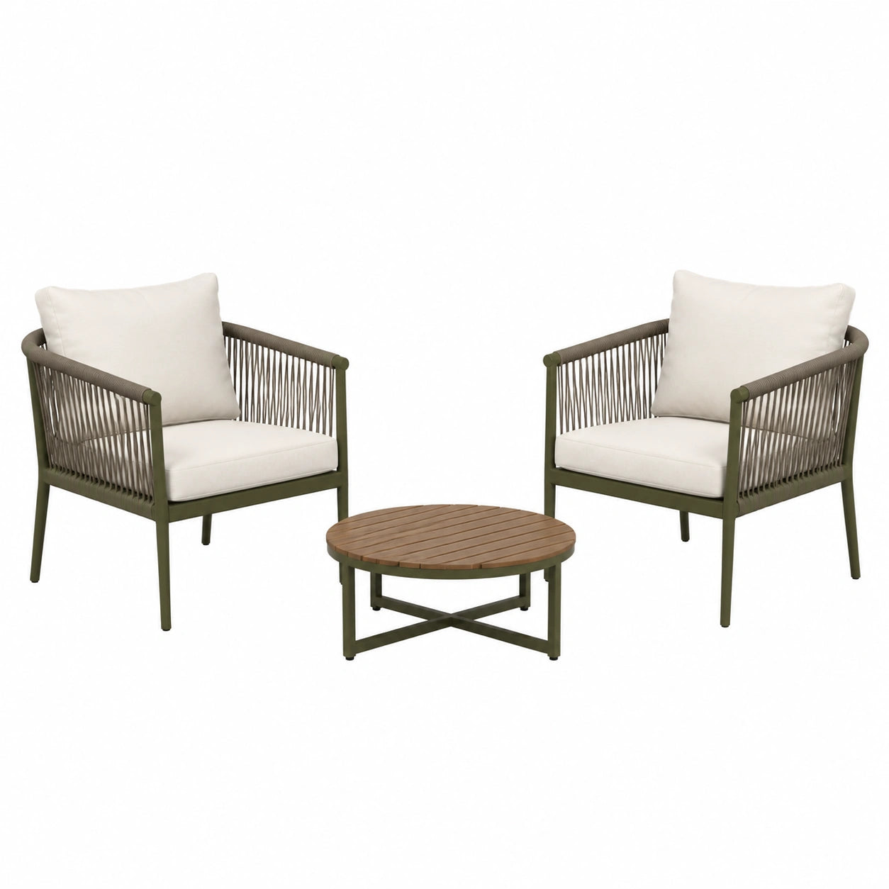 Conjunto de Muebles de Jardín de Aluminio y Cerámica Marrón Oscuro