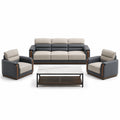 Set de Sofá de Tres Plazas y Sillones con Mesa Centro