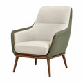 Sillón de madera de nogal y poliéster verde