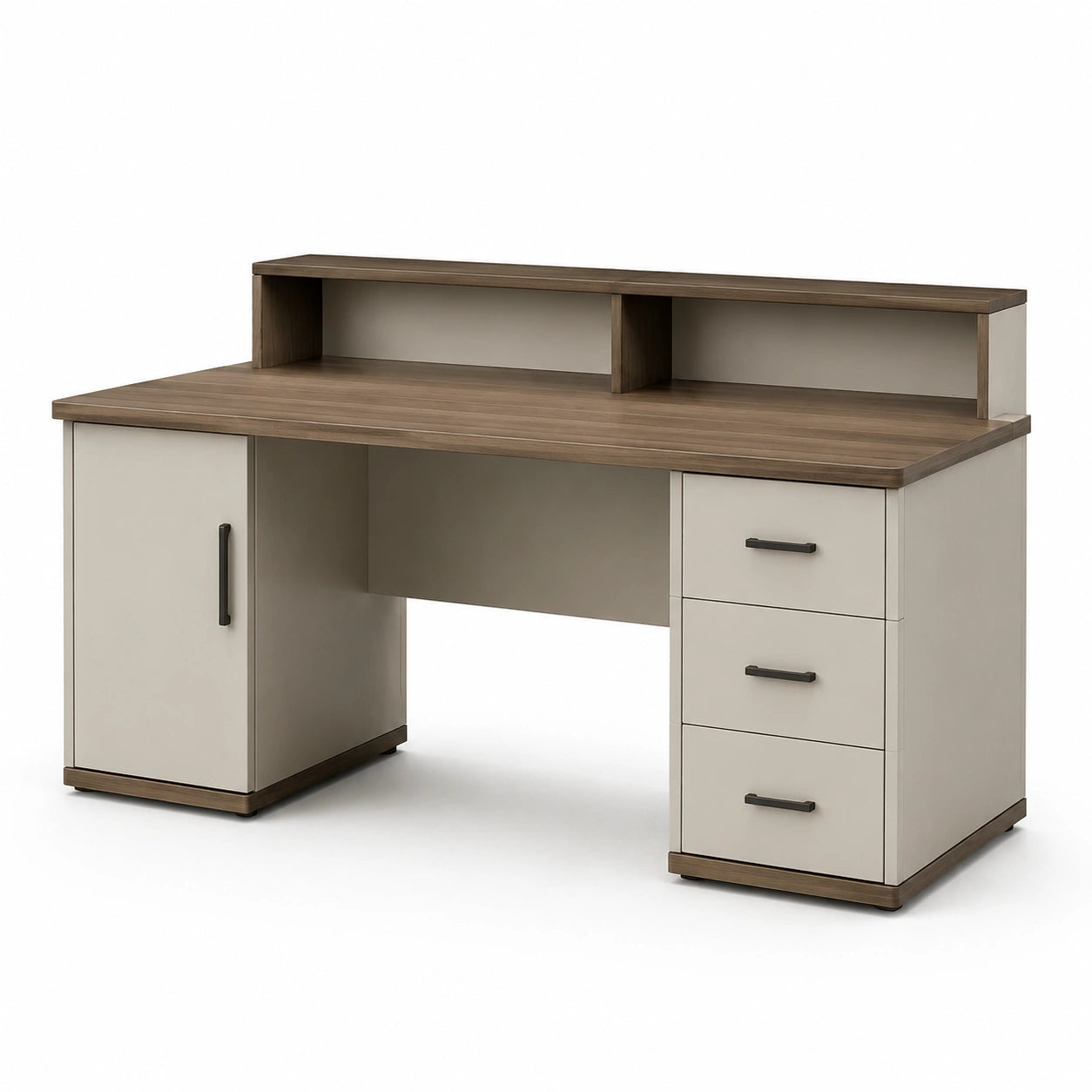 Tocador de Tablero de Partículas y Acero con Espejo y Estantería Beige y Marrón 120x75x40 cm
