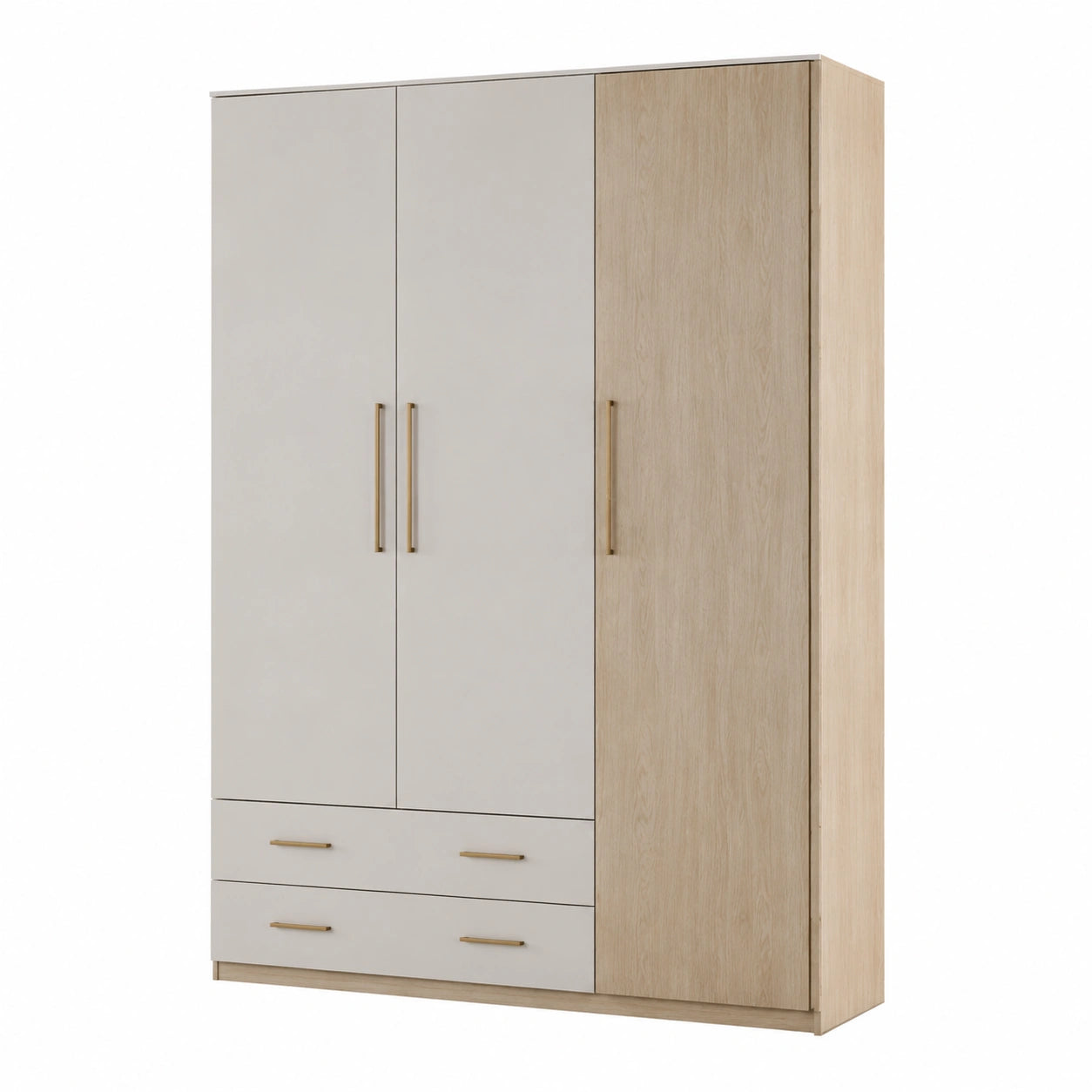 Armario de MDF y Metal con 4 Puertas y Cajones, 200x120x60 cm