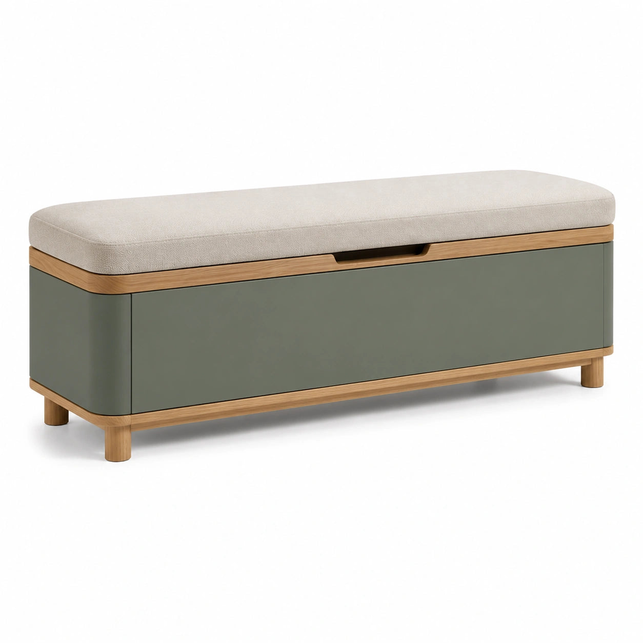 Banco de almacenamiento de MDF y textil 120x40x45cm